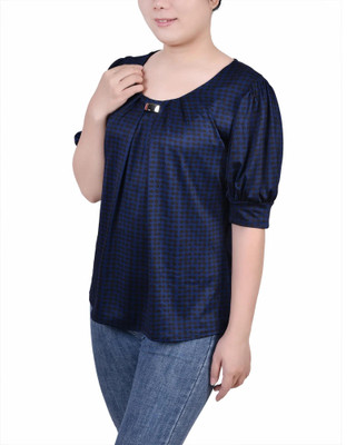 Thumbnail 2: NY COLLECTION NY Collection Petite Short Sleeve Balloon Sleeve Top 