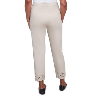 Thumbnail 2: Alfred Dunner Alfred Dunner Petite Floral Cut Out Ankle Pants 