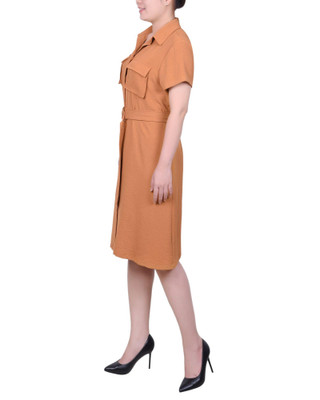 Thumbnail 2: NY COLLECTION NY Collection Petite Short Sleeve Belted Shirtdress 