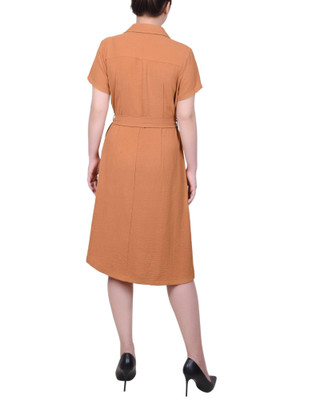 Thumbnail 3: NY COLLECTION NY Collection Petite Short Sleeve Belted Shirtdress 