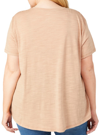 Thumbnail 2: Blue Sol Blue Sol Plus Solid Luxey Scoop Neck Short Sleeve Top 