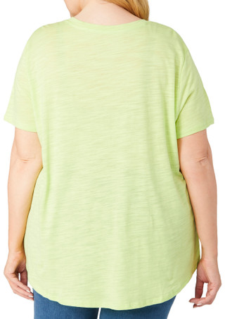 Thumbnail 2: Blue Sol Blue Sol Plus Solid Luxey Scoop Neck Short Sleeve Top 