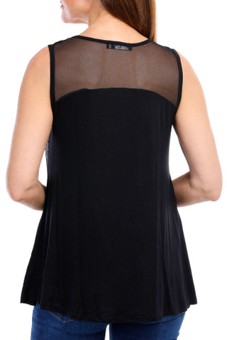 Thumbnail 2: ECLA Women's Embroidered Sheer Sleeveless Top 