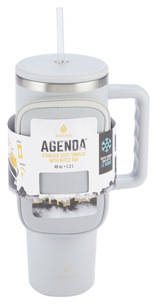 Thumbnail 1: Manna Manna Agenda 40 oz Stainless Steel Tumbler with Bottle Bag 