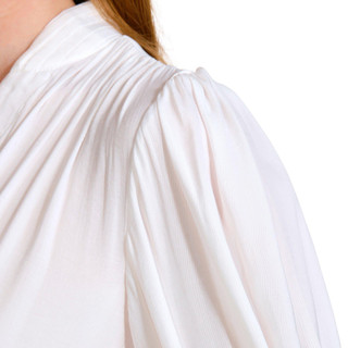 Thumbnail 3: T. Tahari T. Tahari Womens Solid Puffer Sleeve Blouse 