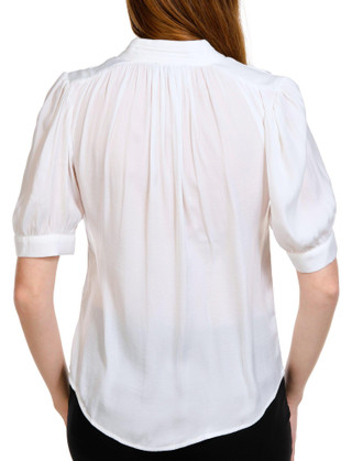 Thumbnail 2: T. Tahari T. Tahari Womens Solid Puffer Sleeve Blouse 
