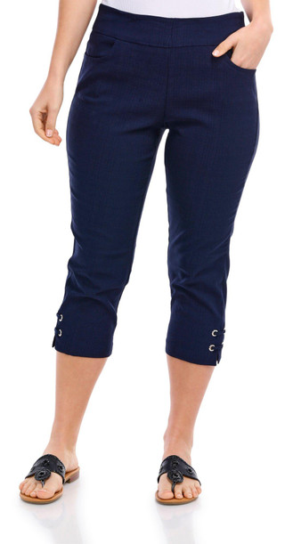 Thumbnail 1: BELLA ROSE Bella Rose Womens Solid Grommet Capris 