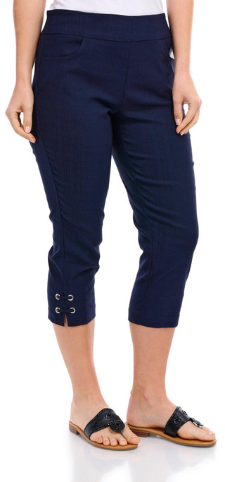 Thumbnail 3: BELLA ROSE Bella Rose Womens Solid Grommet Capris 