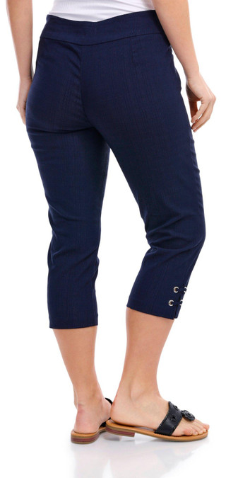 Thumbnail 2: BELLA ROSE Bella Rose Womens Solid Grommet Capris 