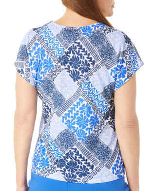 Thumbnail 2: Hearts of Palm Hearts of Palm Womens Short Sleeve Embellished Print Top 