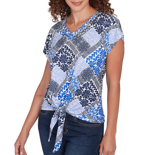 Thumbnail 4: Hearts of Palm Hearts of Palm Womens Short Sleeve Embellished Print Top 
