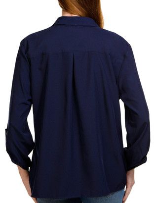 Thumbnail 2: NY COLLECTION NY Collection Womens 3/4 Sleeve Silky Stretch Tie Front Top 