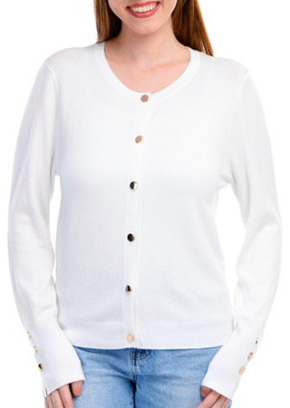 Thumbnail 1: T. Tahari T. Tahari Womens Long Sleeve Buttoned Cardigan 
