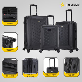Thumbnail 17: US ARMY U.S. ARMY FOX 3-Piece TSA Lock  Hard-Flex Luggage Set 