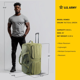 Thumbnail 15: US ARMY U.S. Army ROMEO 28 in. Tactical Rolling Duffel 