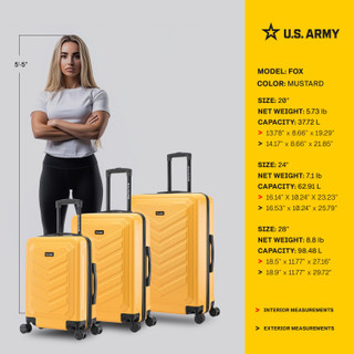 Thumbnail 18: US ARMY U.S. ARMY FOX 3-Piece Luggage Set 