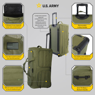Thumbnail 16: US ARMY U.S. Army ROMEO 31 in. Tactical Rolling Duffel 