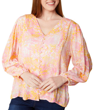 Thumbnail 1: BUNULU Bunulu Womens Long Sleeve Metallic Buttoned Top 