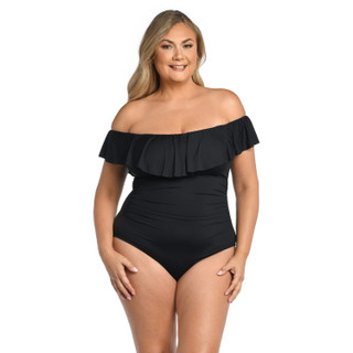 Thumbnail 2: La Blanca La Blanca Plus Solid Off The Shoulder One Piece Swimsuit 