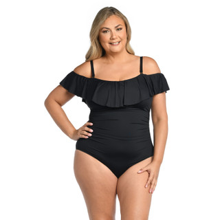 Thumbnail 1: La Blanca La Blanca Plus Solid Off The Shoulder One Piece Swimsuit 