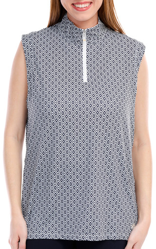 Thumbnail 1: KASTEL Kastel Womens Active Sleeveless Print 1/4 Zip Top 