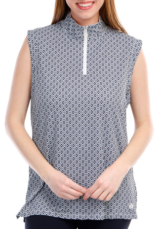 Thumbnail 4: KASTEL Kastel Womens Active Sleeveless Print 1/4 Zip Top 