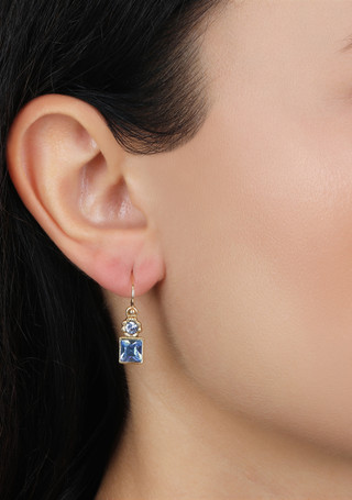 Thumbnail 2: 1928 Jewelry 1928 Jewelry Light Sapphire Stones Drop Wire Earrings 