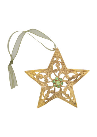 Thumbnail 1: 1928 Jewelry 1928 Jewelry Star Green Crystal Christmas Tree Ornament 