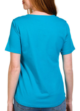 Thumbnail 2: Coral Bay Coral Bay Womens Short Sleeve Keyhole Neck Everyday Tee 