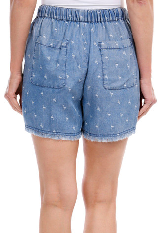 Thumbnail 3: BUNULU Bunulu Womens Flamingo Print Drawstring Shorts 