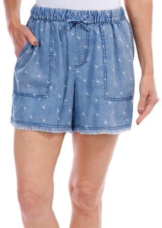Thumbnail 1: BUNULU Bunulu Womens Flamingo Print Drawstring Shorts 