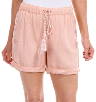 Thumbnail 1: BUNULU Bunulu Womens 5 in Embroidered Tassel Drawstring Shorts 