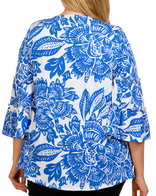 Thumbnail 2: Cocomo Cocomo Plus Printed 3/4 Flutter Sleeve Top 