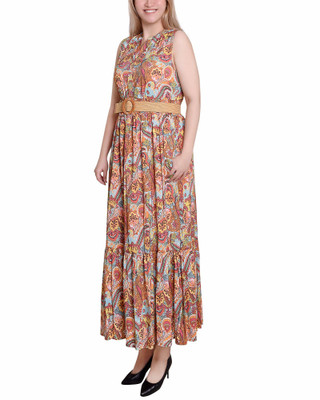 Thumbnail 3: NY COLLECTION NY Collection Womens Belted Sleeveless Midi Dress 