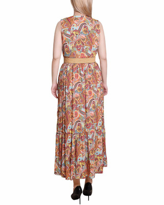 Thumbnail 2: NY COLLECTION NY Collection Womens Belted Sleeveless Midi Dress 