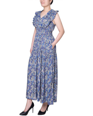 Thumbnail 3: NY COLLECTION NY Collection Womens Flutter Sleeve Midi Dress 