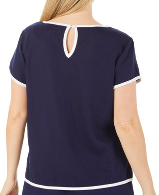 Thumbnail 2: Blue Sol Blue Sol Womens Keyhole Short Sleeve Top 