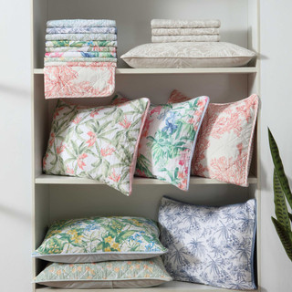 Thumbnail 9: Tommy Bahama Tommy Bahama 3 Pc Reversible Coral Garden Quilt Set 