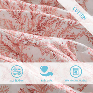 Thumbnail 14: Tommy Bahama Tommy Bahama 3 Pc Reversible Coral Garden Quilt Set 