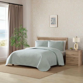 Thumbnail 2: Tommy Bahama Tommy Bahama Reversible Coastal Batik Quilt Set 