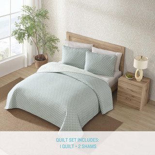 Thumbnail 11: Tommy Bahama Tommy Bahama Reversible Coastal Batik Quilt Set 