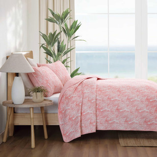 Thumbnail 11: Tommy Bahama Distressed Water Leaves Reversible Quilt Set 