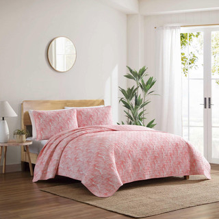 Thumbnail 5: Tommy Bahama Distressed Water Leaves Reversible Quilt Set 