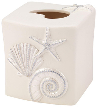 Thumbnail 1: Avanti Avanti Blue Sequin Shell Tissue Box Cover 