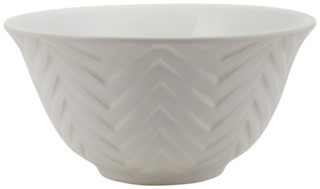 Thumbnail 2: AZZURE Azzure Ceramic Embossed Chevron Bowl 