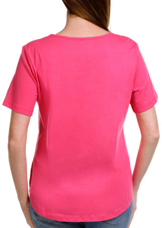 Thumbnail 2: Coral Bay Coral Bay Petite Short Sleeve Keyhole Neck Everyday Tee 
