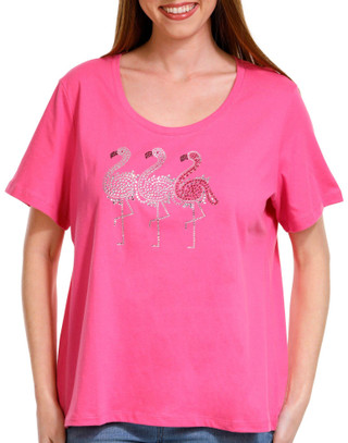 Thumbnail 1: Coral Bay Coral Bay Petite Embellished Short Sleeve Top 