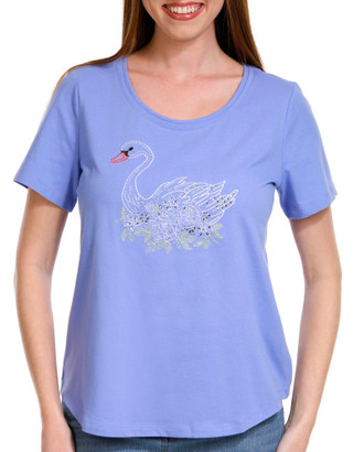 Thumbnail 1: Coral Bay Coral Bay Petite Embroidered Short Sleeve Top 