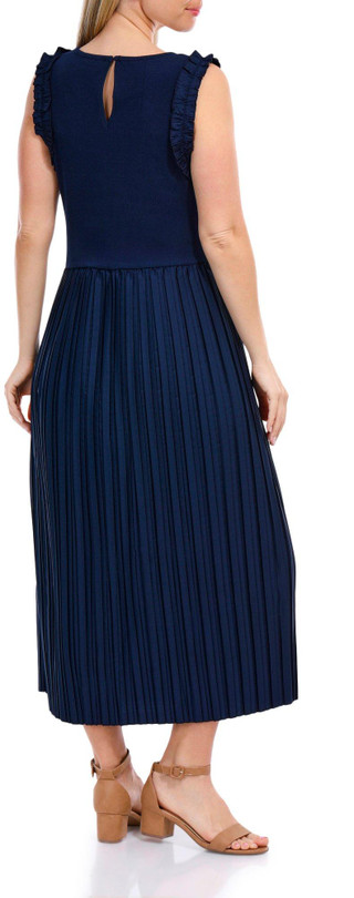 Thumbnail 2: Ellen Tracy Ellen Tracy Womens Sleeveless Ruffle Pleated Midi Dress 