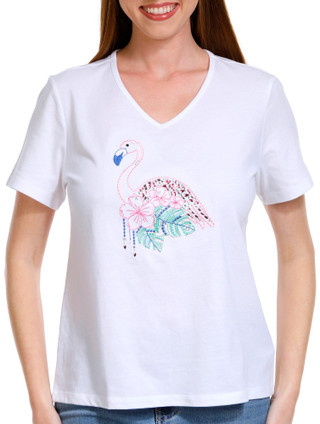 Thumbnail 1: Coral Bay Coral Bay Petite Embellished Short Sleeve Top 